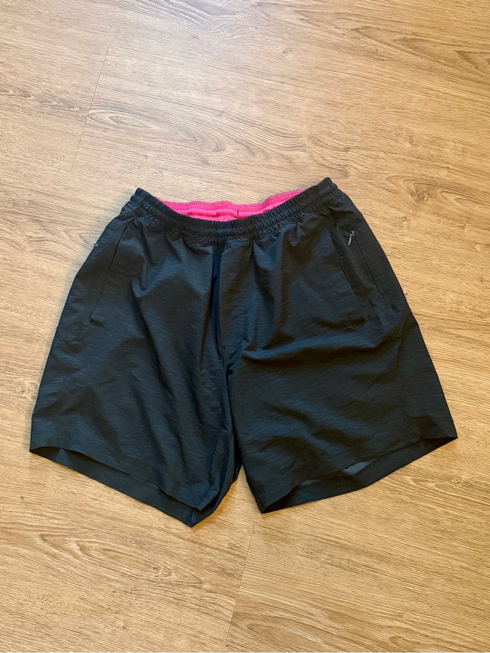 Men's Birddogs Black Athletic Shorts with Pink Waistband